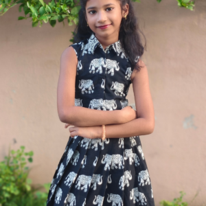 Midnight Elephant Print Kids Wear by Jova Aesthetic